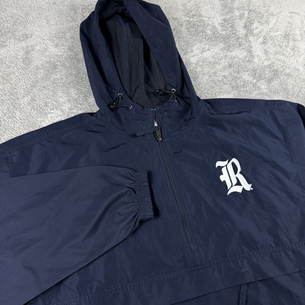 Rice University Champion Packable Anorak Logo Jacket Men Large Navy Blue
